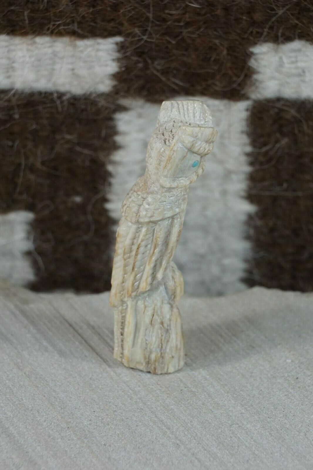 Owl Zuni Fetish Carving - Jerrold Lahaleon - High Lonesome Trading