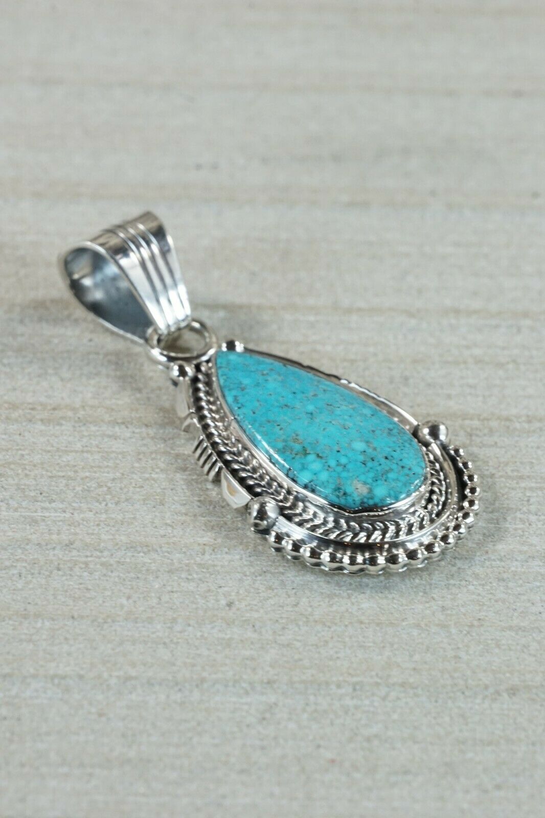 Navajo Turquoise and Sterling Silver Pendant - Bobby Platero