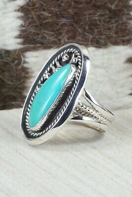 Turquoise and Sterling Silver Ring - Raymond Delgarito - Size 10