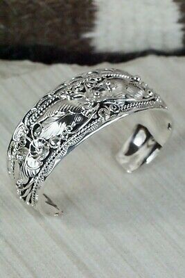 Navajo Sterling Silver Floral Bracelet - Freddie James