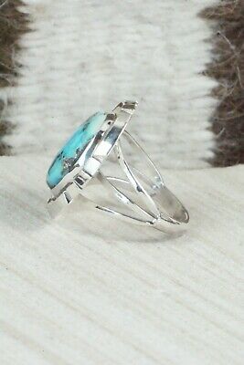Turquoise & Sterling Silver Ring - Samuel Yellowhair - Size 7.5