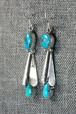 Navajo Turquoise & Sterling Silver Earrings - Roger Pino