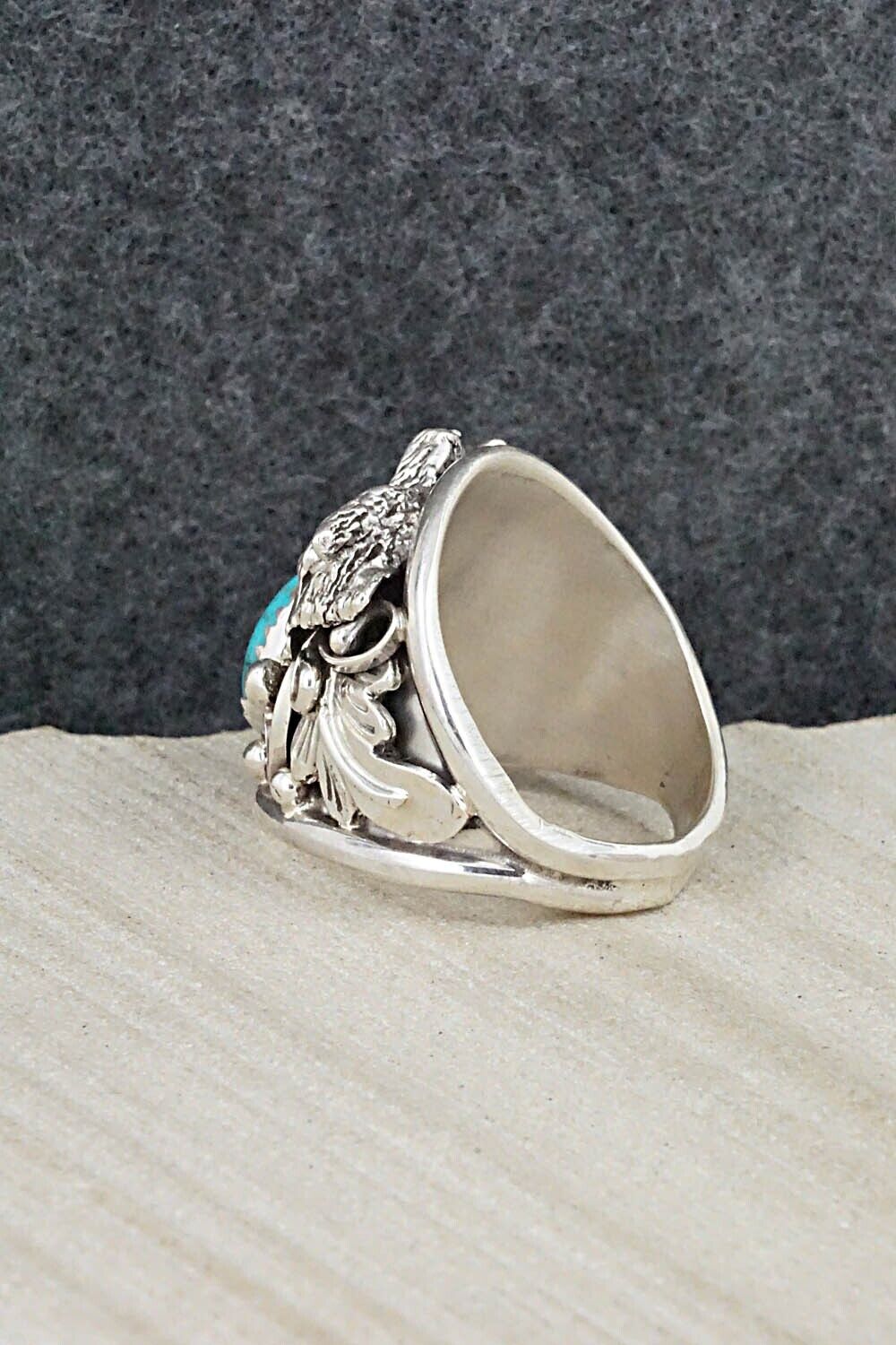 Turquoise & Sterling Silver Ring - Jeannette Saunders - Size 10.75