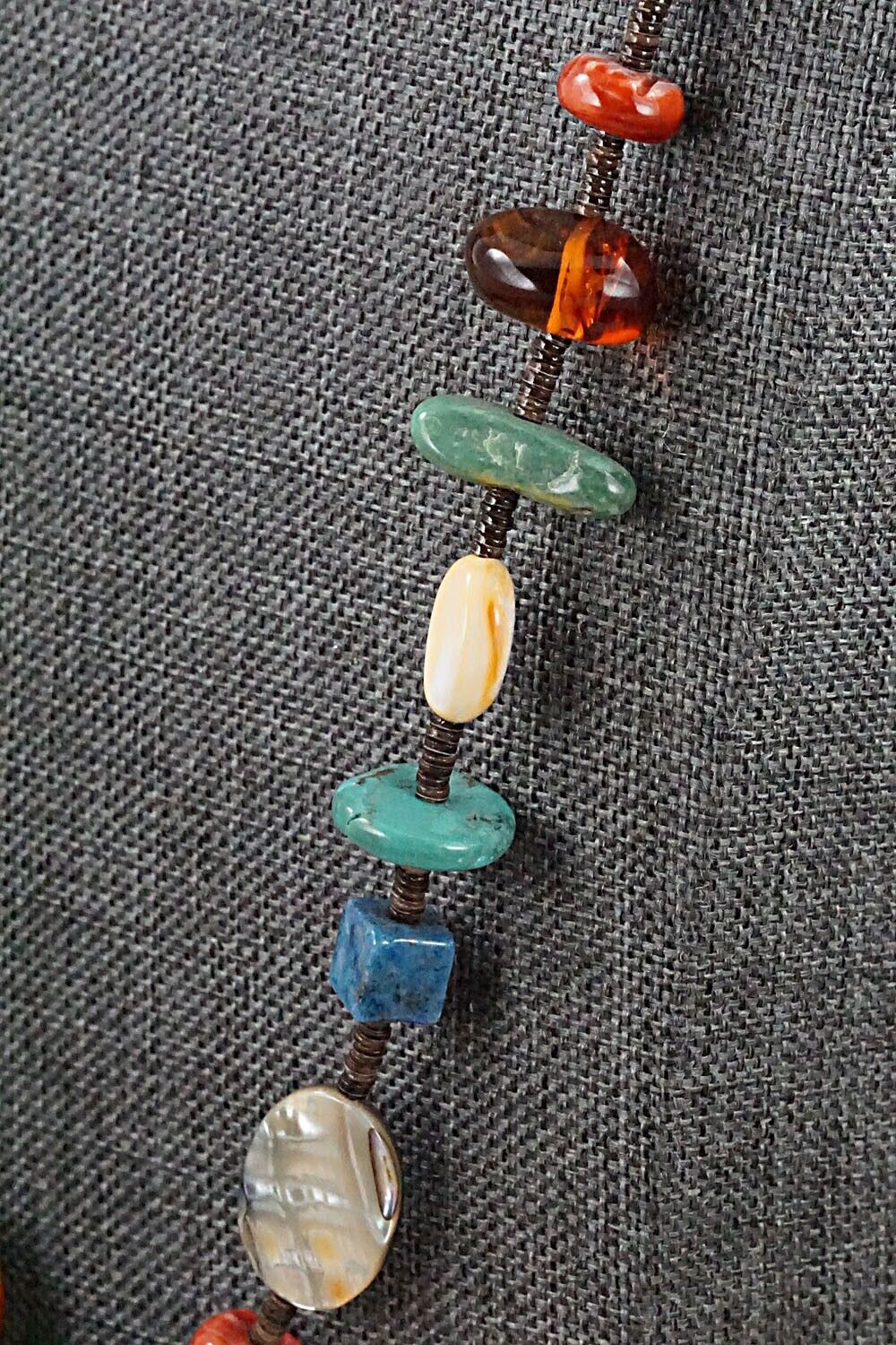 Multi Stone and Sterling Silver Necklace - Helen Tsosie