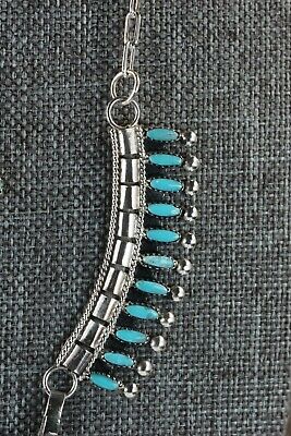 Zuni Turquoise & Sterling Silver Necklace and Earrings Set - Evonne Hustito
