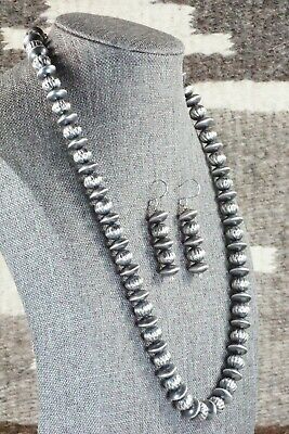 Sterling Silver Navajo Pearl Necklace & Earrings - Tonisha Haley