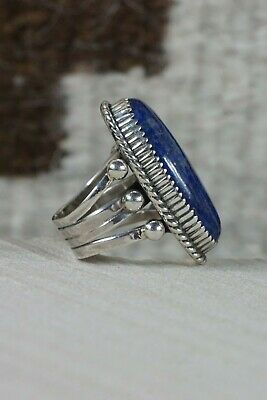Navajo Lapis and Sterling Silver Ring - Alvin Joe - Size 5.75 - High Lonesome Trading