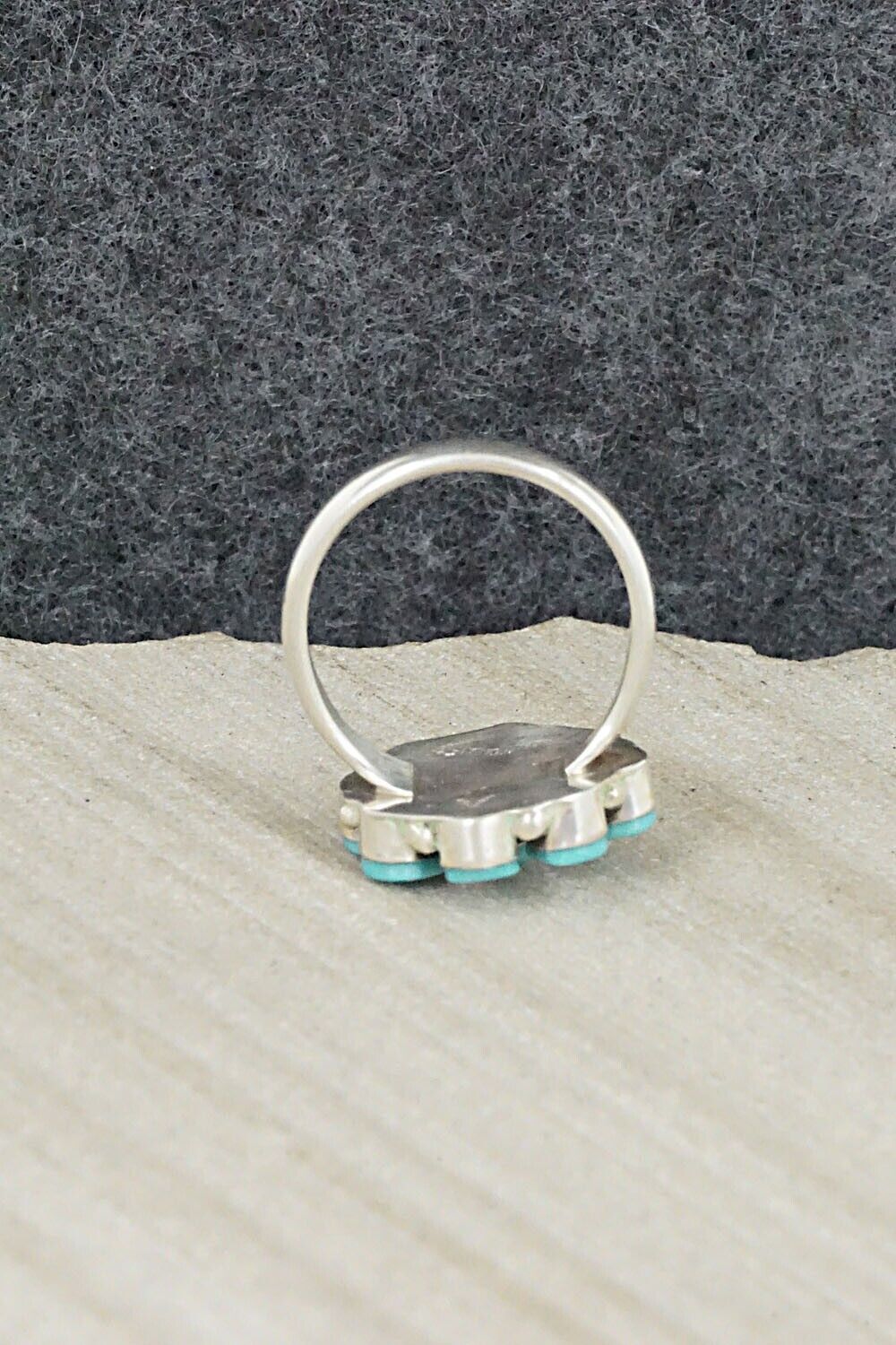 Turquoise & Sterling Silver Ring - Arlo Kanteena - Size 5.75