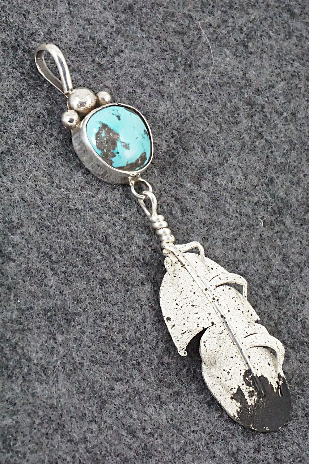 Turquoise & Sterling Silver Pendant - Ernest Rangel