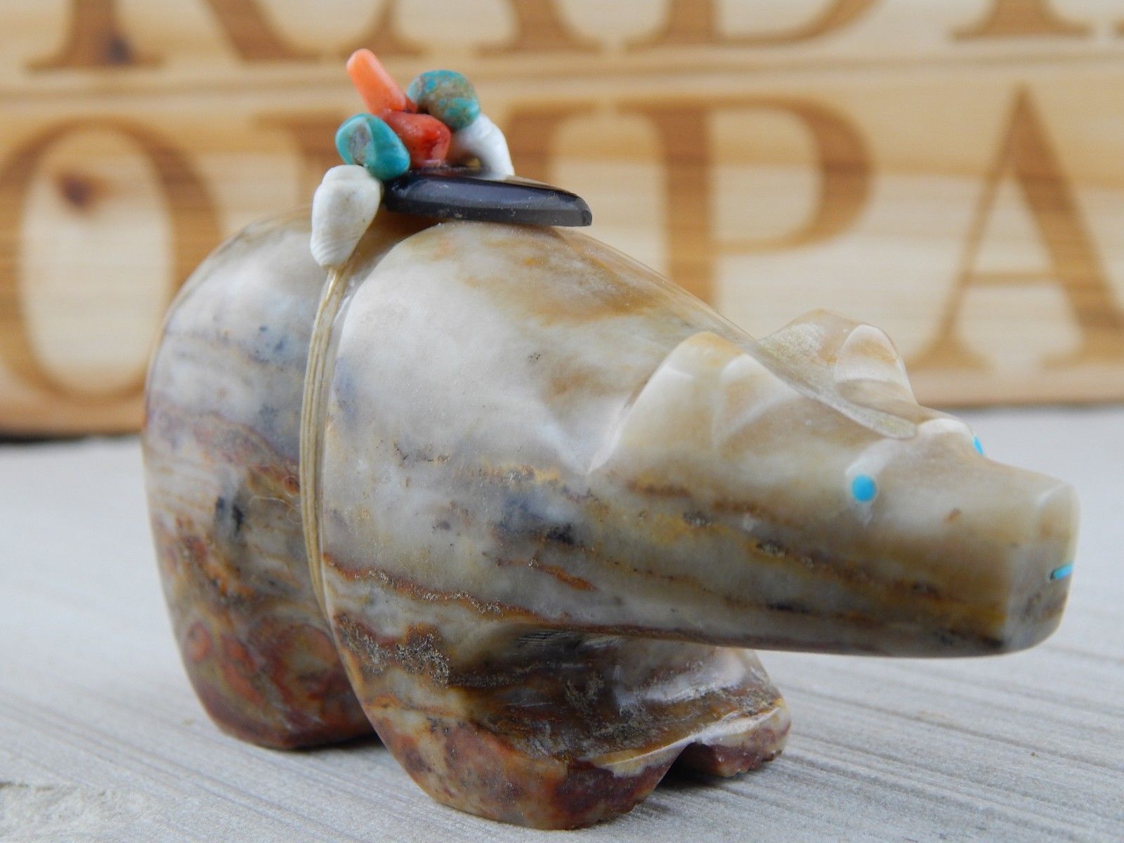 Bear Zuni Fetish Carving - Rodney Laiwakete - High Lonesome Trading