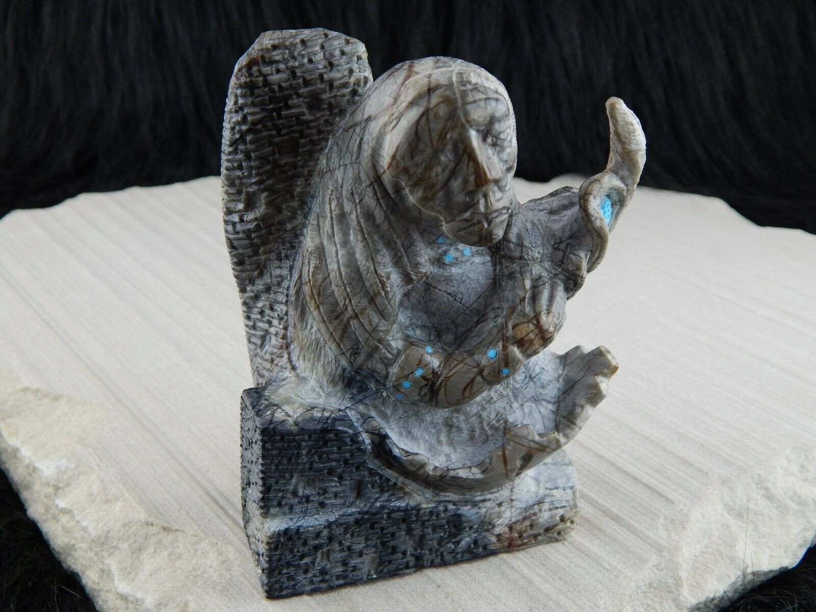 Medicine Man Zuni Fetish Carving - Herbert Him - High Lonesome Trading