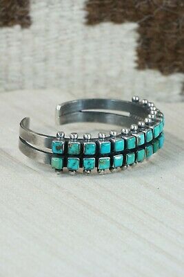 Navajo Turquoise & Sterling Silver Bracelet - R Betsoi