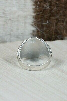 Turquoise & Sterling Silver Ring - Leslie & Gladys Lamy - Size 11.75