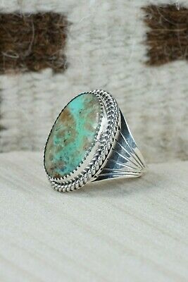 Navajo Turquoise and Sterling Silver Ring - Bobby Platero - 9.5