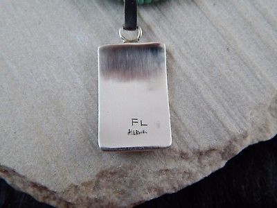 Zuni Sterling Silver Pendant & Turquoise Necklace - Frank Lahaleon - High Lonesome Trading