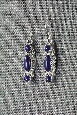 Navajo Lapis & Sterling Silver Earrings - Harris Largo