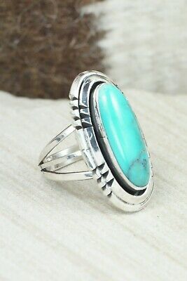 Turquoise & Sterling Silver Ring - Andrew Vandever - Size 7.75