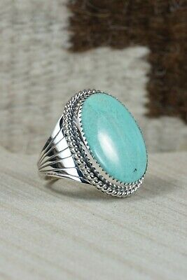 Navajo Turquoise and Sterling Silver Ring - Bobby Platero - 9.25