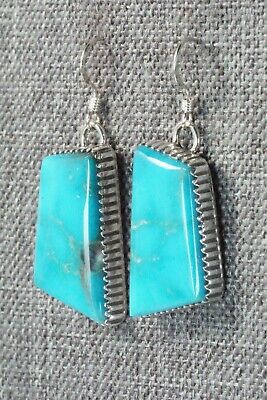 Turquoise & Sterling Silver Earrings - Alvin Joe