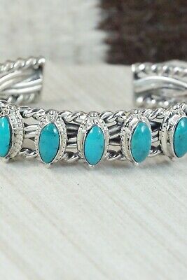Navajo Turquoise & Sterling Silver Bracelet - Raymond Delgarito