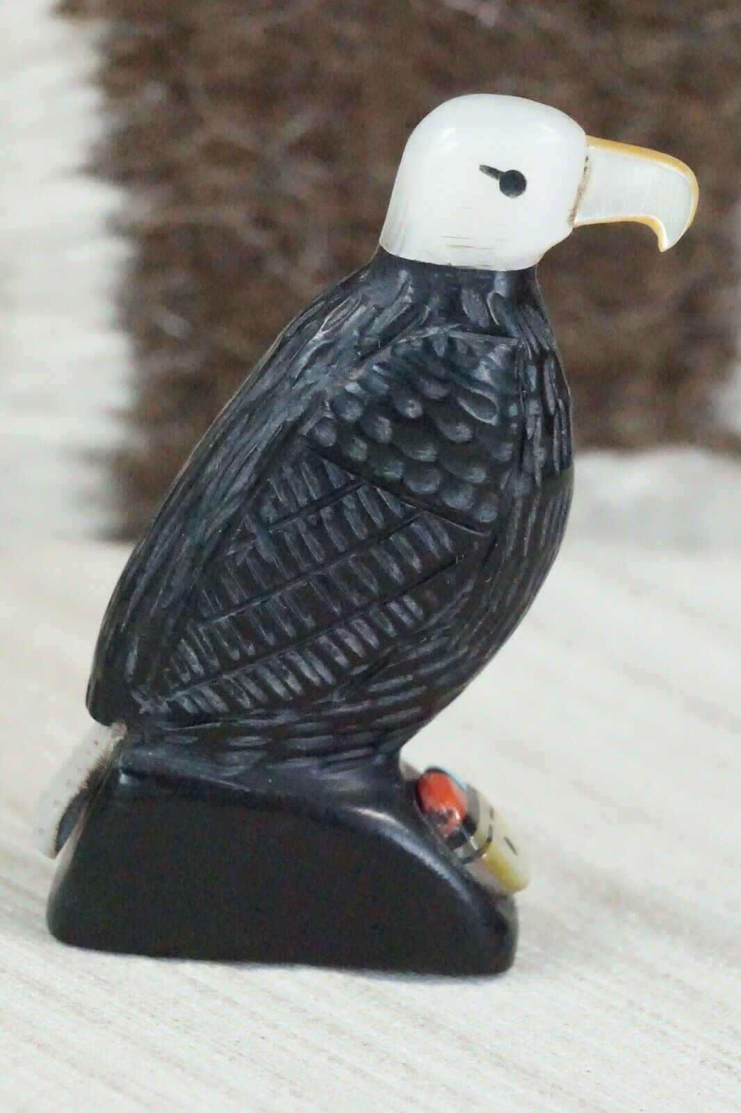 Eagle Zuni Fetish Carving - Darrin Boone - High Lonesome Trading