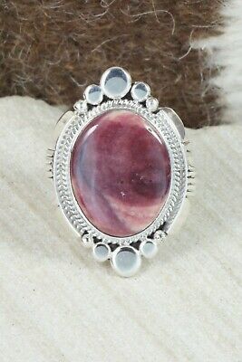 Spiny Oyster & Sterling Silver Ring - Daniel Benally - Size 9