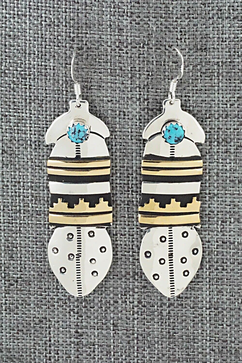 Turquoise & Sterling Silver Earrings - Rosita Singer