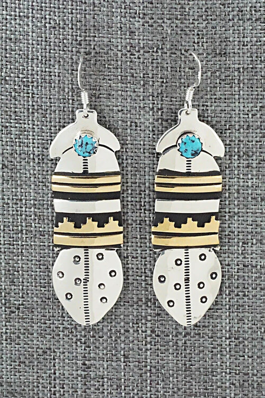 Turquoise & Sterling Silver Earrings - Rosita Singer