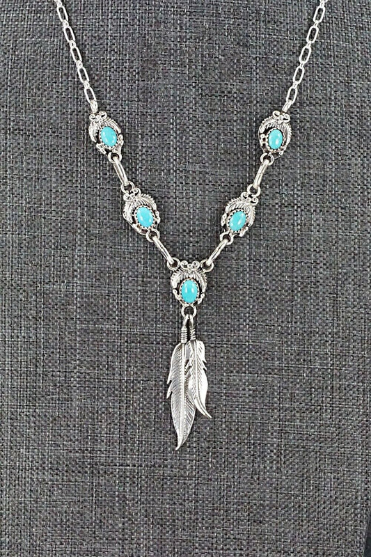 Turquoise & Sterling Silver Necklace - Verley Betone