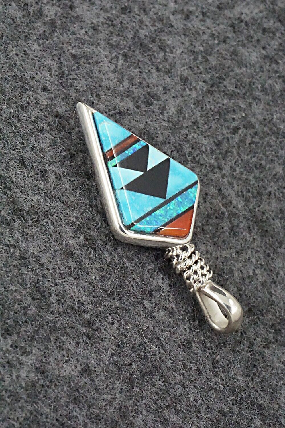 Multi Stone & Sterling Silver Pendant - Rene Roanhorse