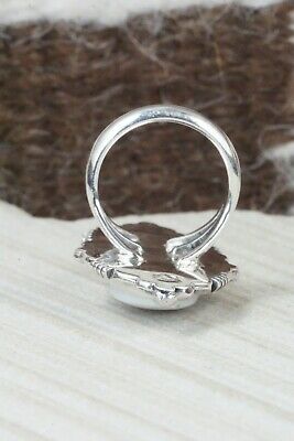 White Buffalo & Sterling Silver Ring - Daniel Benally - Size 7