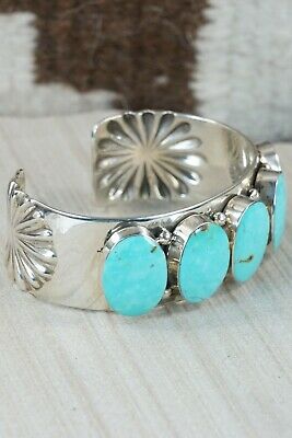 Navajo Turquoise & Sterling Silver Bracelet - Elvira Bill