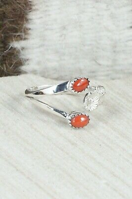 Coral & Sterling Silver Ring - Harris Largo - Size 12.5