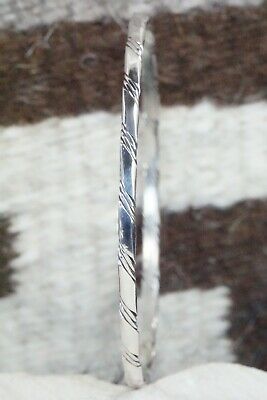 Navajo Sterling Silver Bangle - Elaine Tahe