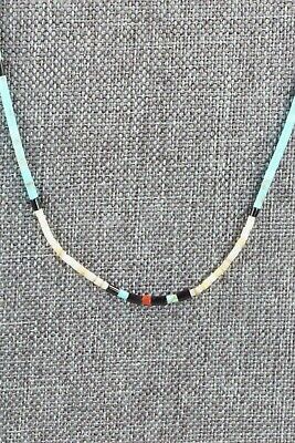 Turquoise, Shell, Coral & Sterling Silver Necklace - Esquipula Tenorio