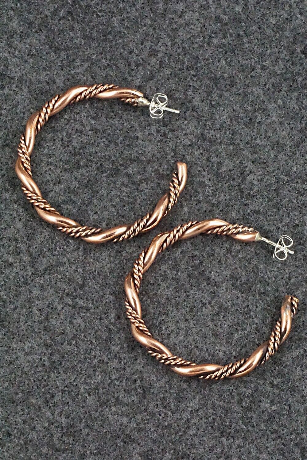 Copper Hoop Earrings - Elaine Tahe