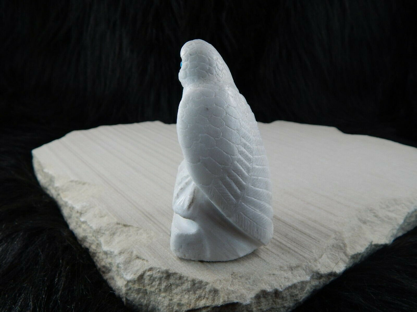 Owl Zuni Fetish Carving - Derrick Kaamasee - High Lonesome Trading
