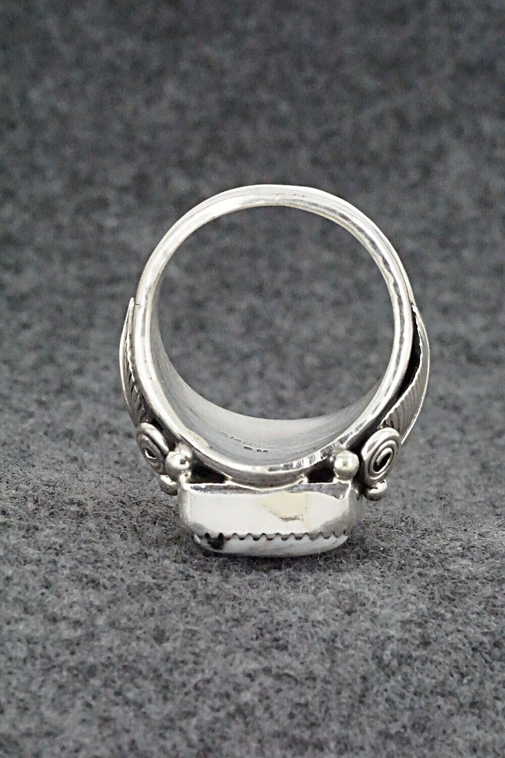 White Buffalo & Sterling Silver Ring - Darrell Morgan - Size 12