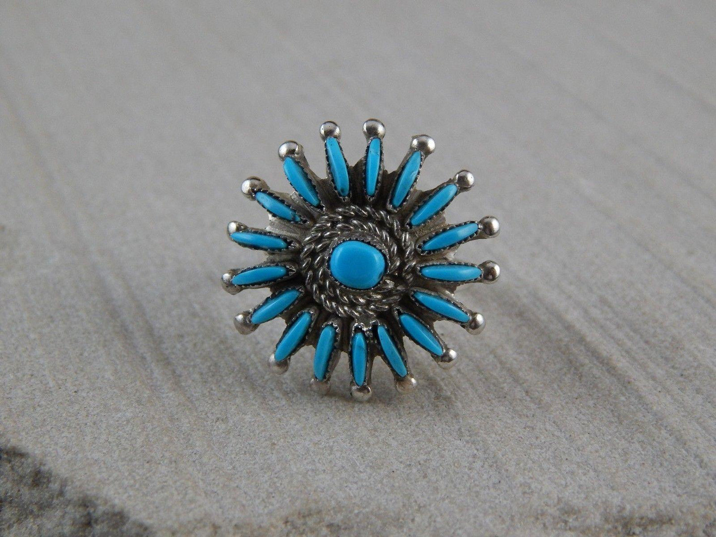 Zuni Sterling Silver & Turquoise Bracelet & Ring - Evangeline Wyaco - High Lonesome Trading