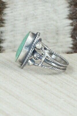 Turquoise & Sterling Silver Ring - Samuel Yellowhair - Size 8.25