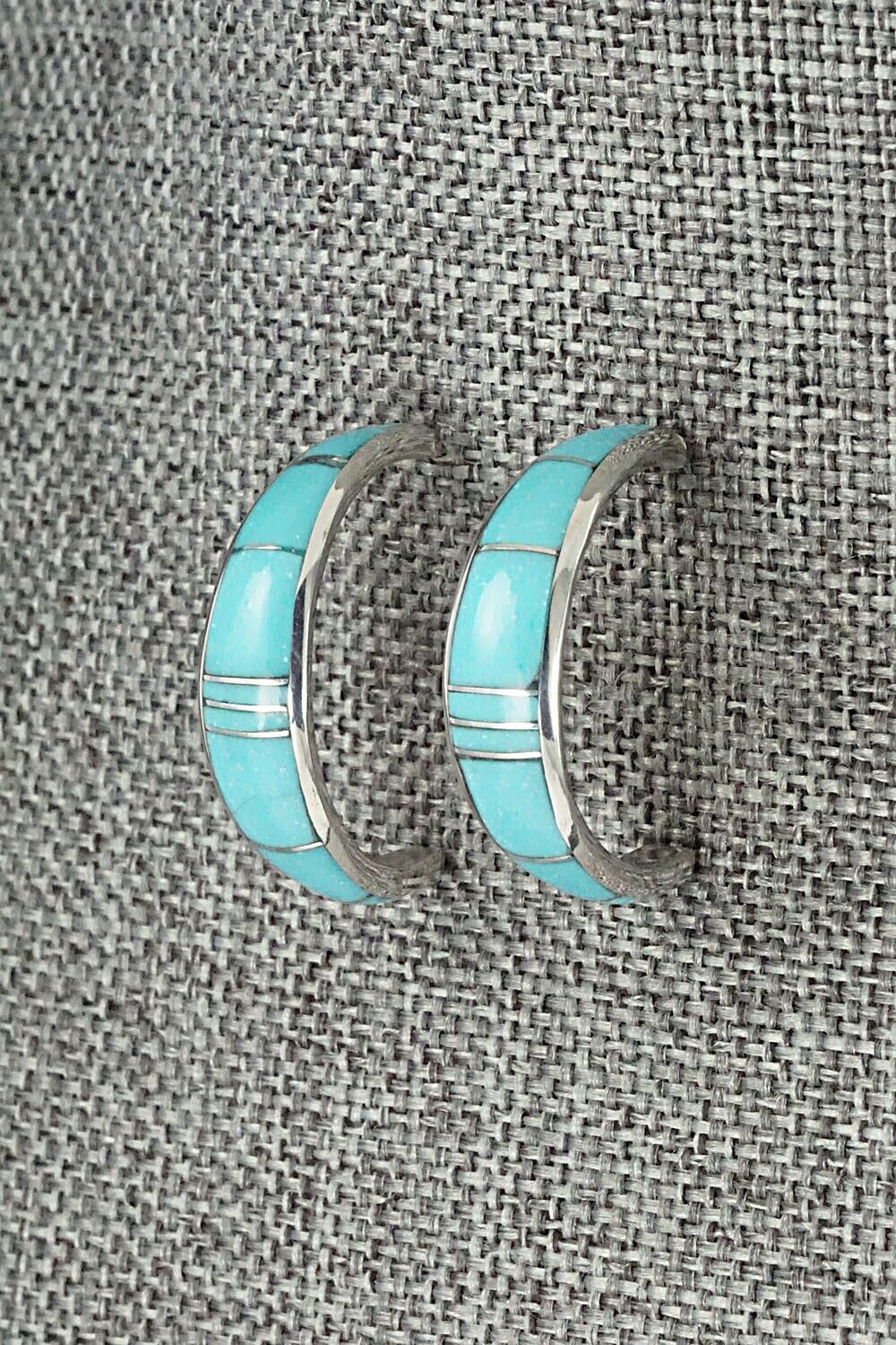 Turquoise & Sterling Silver Earrings - Philbert Chavez