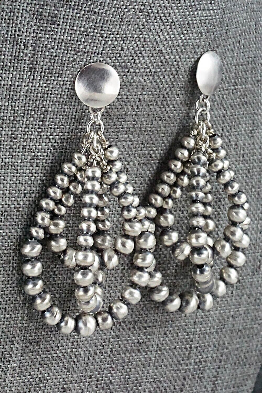 Sterling Silver Navajo Pearl Earrings - Amanda Perry