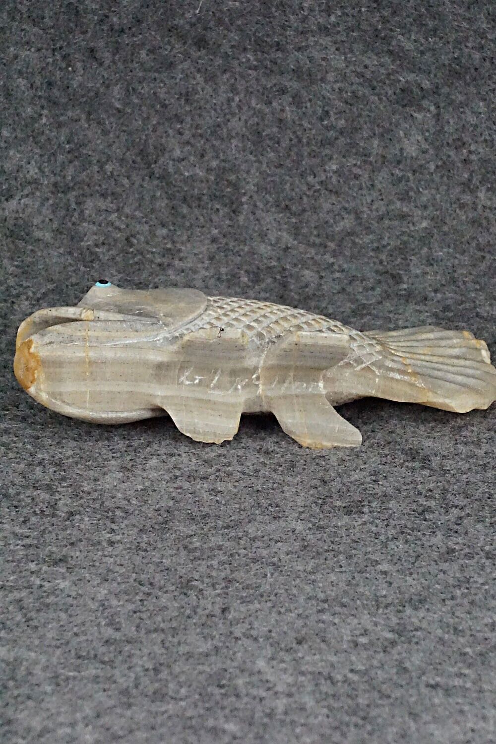 Bass Fish Zuni Fetish Carving - Glendon Lasiloo