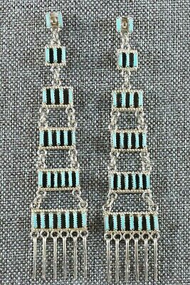 Zuni Turquoise & Sterling Silver Earrings - Ashley Laate - High Lonesome Trading