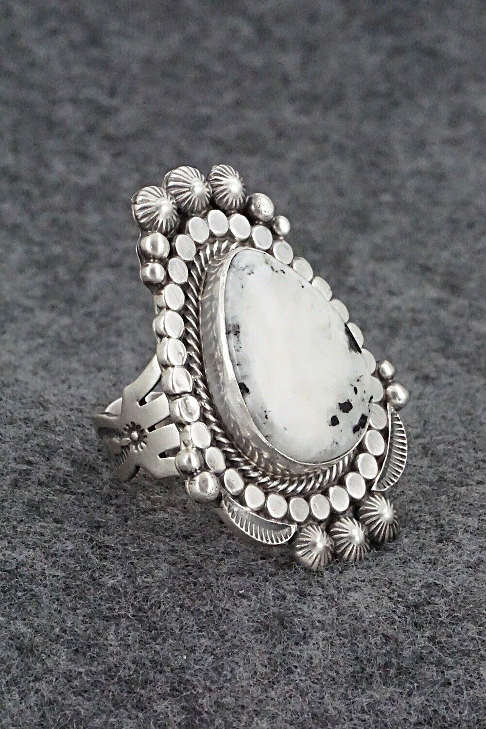 White Buffalo & Sterling Silver Ring - Tom Lewis - Size 8.5