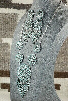 Turquoise & Sterling Silver Necklace and Earrings Set - Wayne Johnson