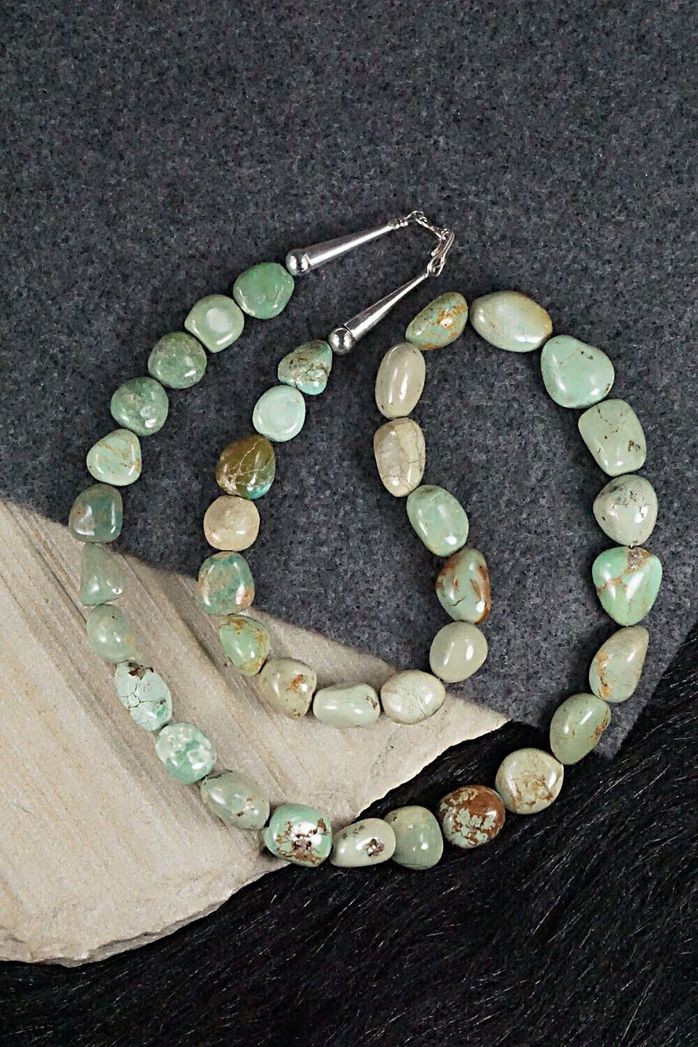 Turquoise and Sterling Silver Necklace - Louise Joe