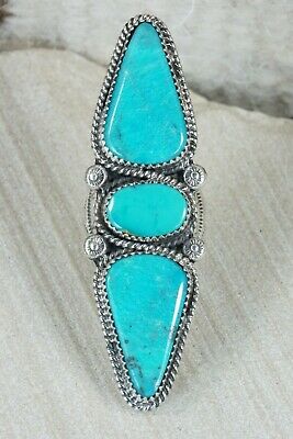 Navajo Turquoise and Sterling Silver Ring - Will Denetdale - Size 6.5