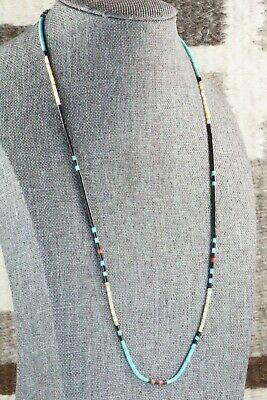 Turquoise, Shell, Coral & Sterling Silver Necklace - Esquipula Tenorio