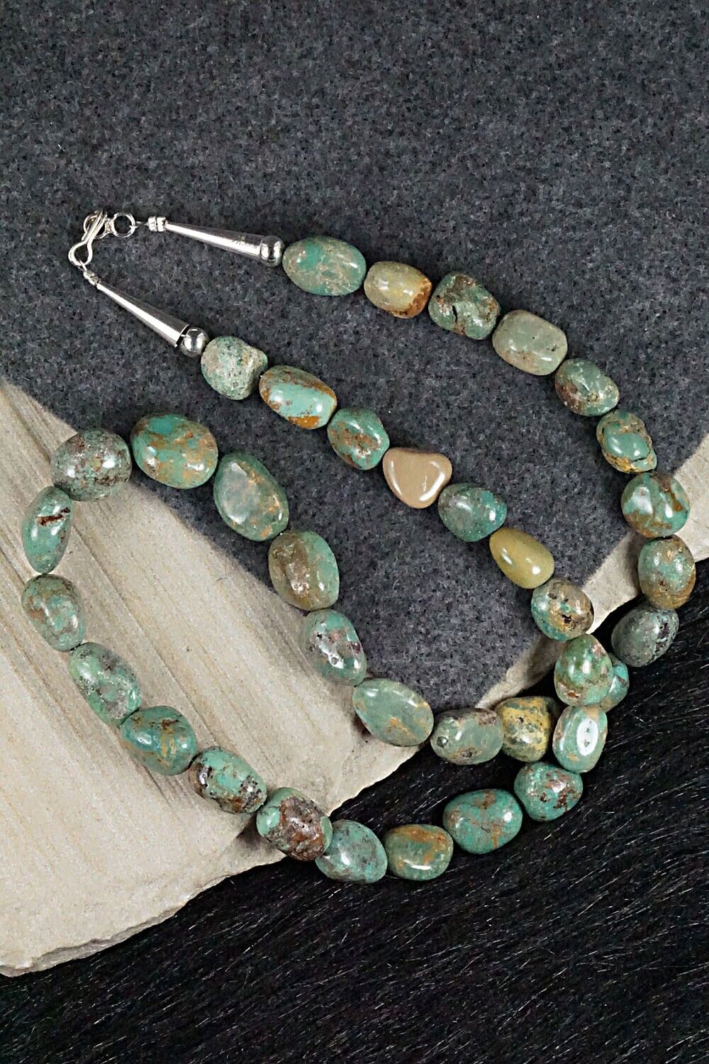 Turquoise and Sterling Silver Necklace - Louise Joe